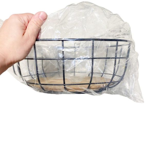 Iron and Mangowood Wire Fruit Basket Black - Threshold - Picture 6 of 6